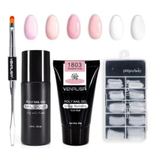Venalisa Poly Nail Gel Kit Nail Fesign Builder Nail Gel Acrylic Transparent Crystal Coumuflage Set Nail Extend Jelly Gel Polish