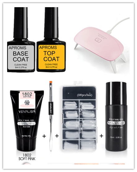 Venalisa Poly Nail Gel Kit Nail Fesign Builder Nail Gel Acrylic Transparent Crystal Coumuflage Set Nail Extend Jelly Gel Polish - Image 4