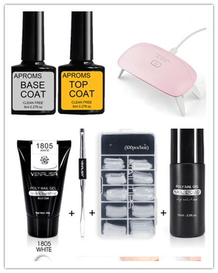 Venalisa Poly Nail Gel Kit Nail Fesign Builder Nail Gel Acrylic Transparent Crystal Coumuflage Set Nail Extend Jelly Gel Polish - Image 10