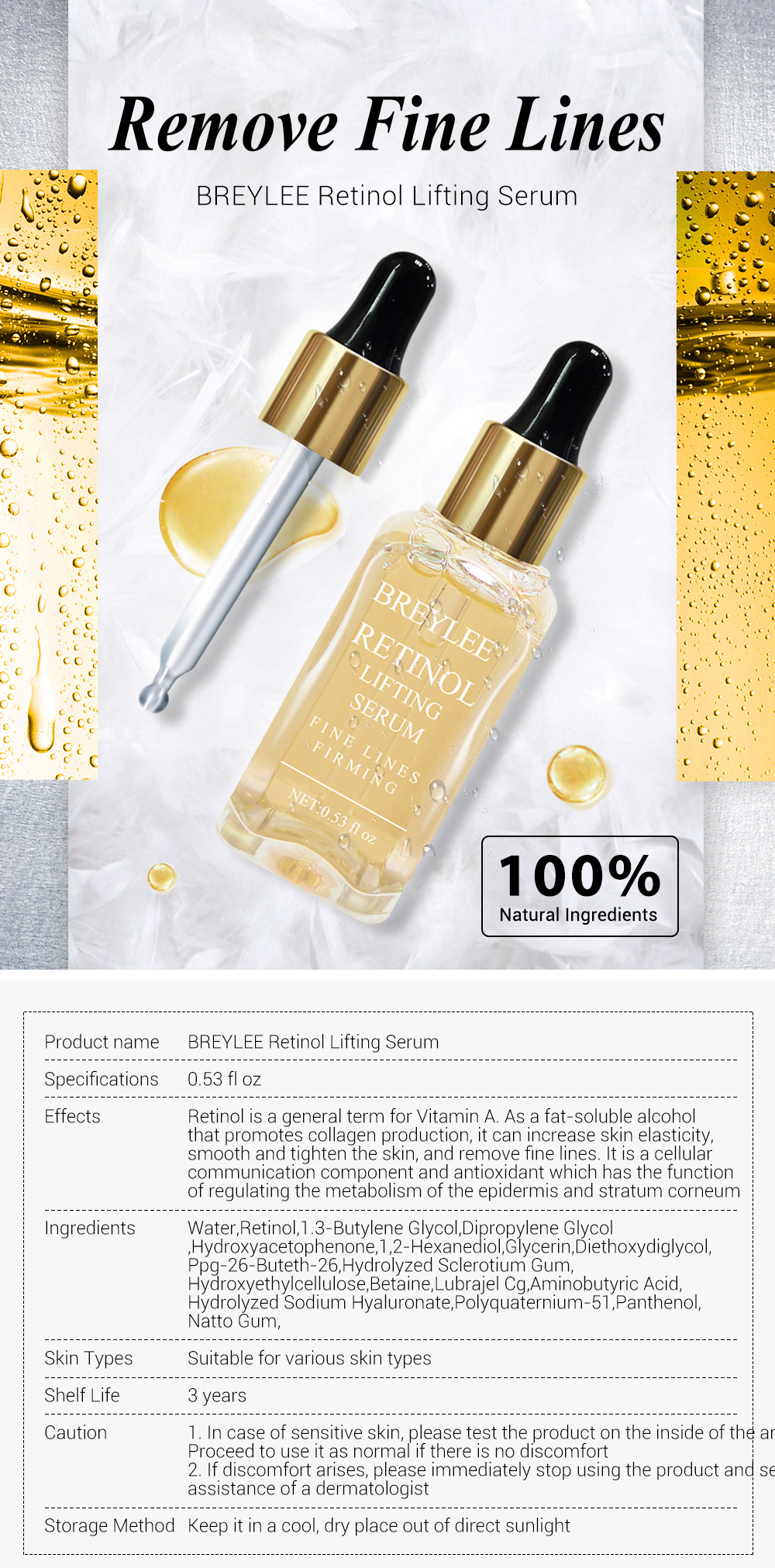 Retinol Lifting Firming Face Collagen Essence Serum - Image 2