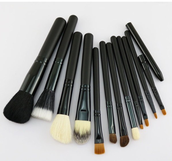 Niya supply 12 makeup sweep set cylinder set brush PU storage makeup tube beauty makeup hair brush eyebrow pencil - Image 3