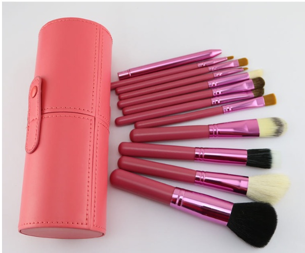 Niya supply 12 makeup sweep set cylinder set brush PU storage makeup tube beauty makeup hair brush eyebrow pencil - Image 9