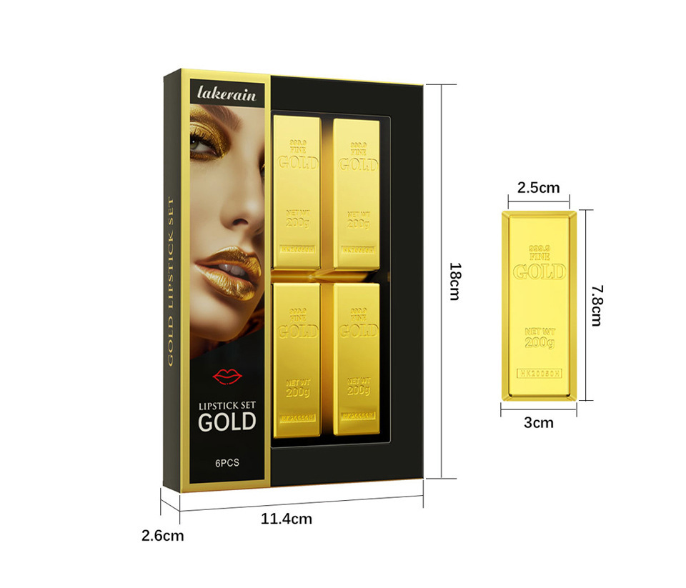 Lipstick Kit Gold Bar Makeup Set - Image 3