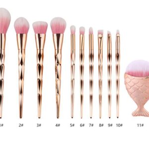 1pc Diamond Fish Makeup Brush Set Foundation Blend Power Eyeshadow Contour Concealer Blush Cosmetic Beauty Make Up