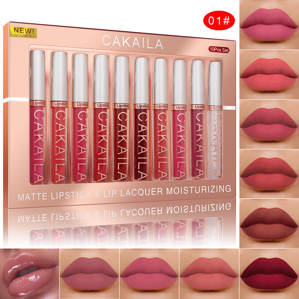 Pack Of 10 Matte Nonstick Cup Waterproof Lip Gloss - Image 5