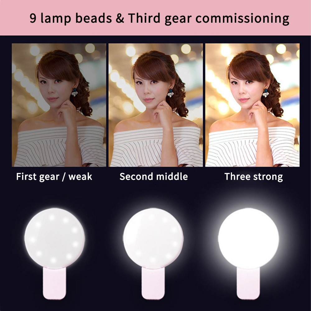 Mini Fill Light For Beauty Selfie Round Live Clip External LEDmini Small Q Mobile Phone Selfie Fill Light - Image 7