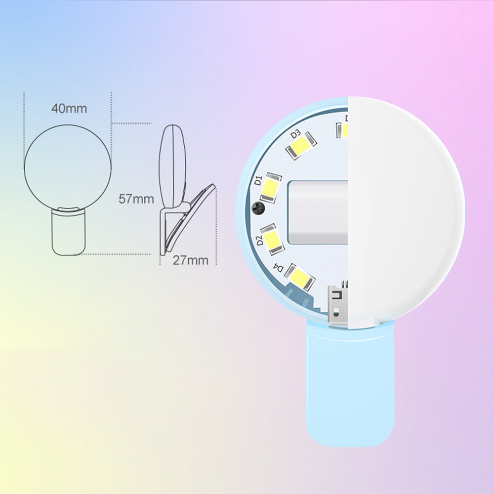 Mini Fill Light For Beauty Selfie Round Live Clip External LEDmini Small Q Mobile Phone Selfie Fill Light - Image 8