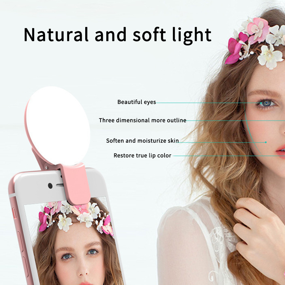 Mini Fill Light For Beauty Selfie Round Live Clip External LEDmini Small Q Mobile Phone Selfie Fill Light - Image 9