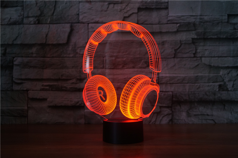 Stereo earphone illusion decorative table lamp - Image 3