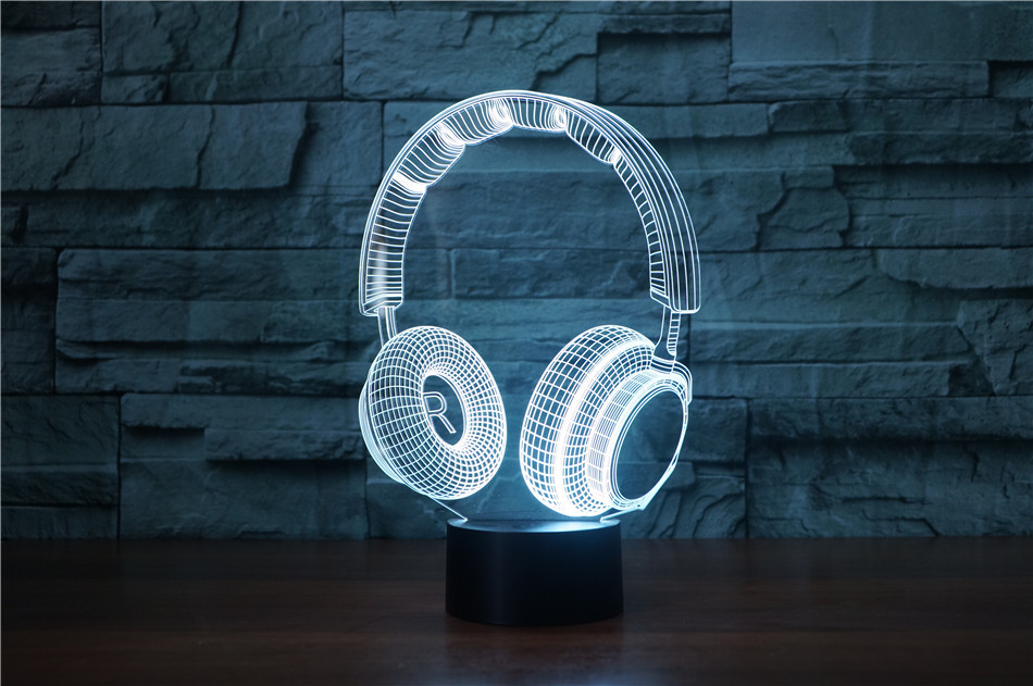 Stereo earphone illusion decorative table lamp - Image 4