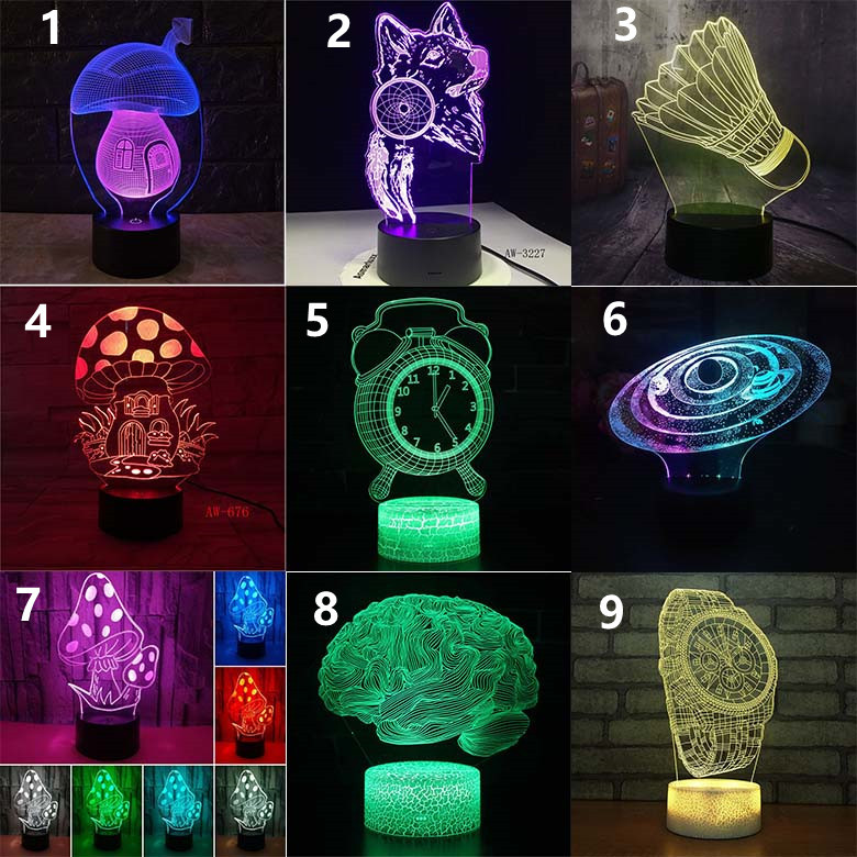 New 3D Colorful Touch Remote Control LED Desk Lamp - Image 2