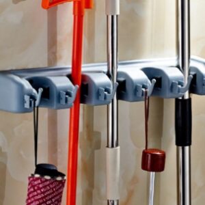 Plastic Mop Hook Wall Hanging Multifunctional Card Holder Drop Mop Rack Bathroom Broom Hanger