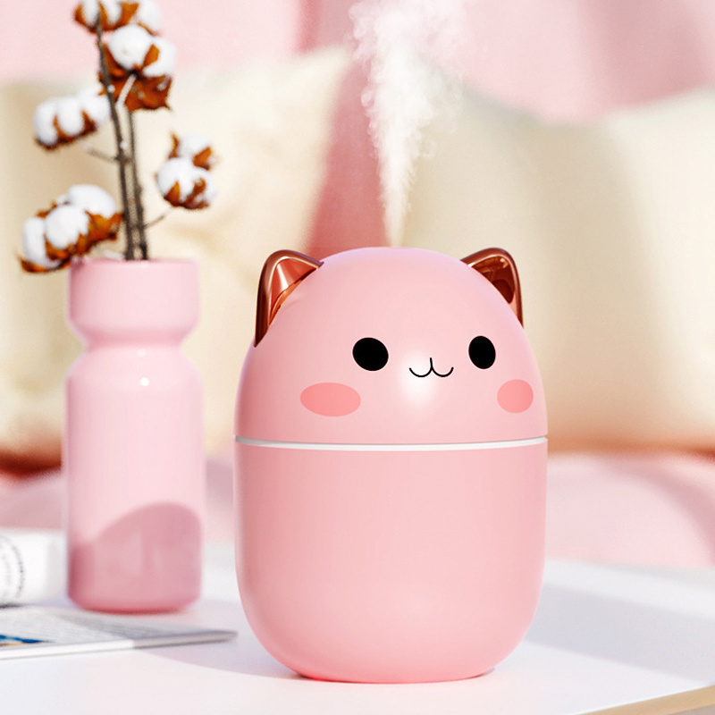 Air Humidifier Cute Cat Ultra-Silent USB Office Household Bedroom Car Aromatherapy Air Purifier With Led Cool Mist Spray - Image 2