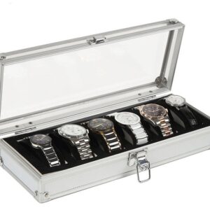 Aluminum 6 watches boxes, table boxes, jewelry box jewelry box collection bin