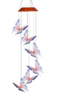 Solar Powered LED Wind Chime Light Hanging Color-Changing Yard Garden Butterfly Lamp Decor - Image 4