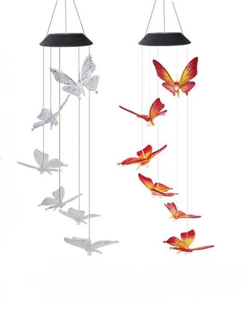 Solar Powered LED Wind Chime Light Hanging Color-Changing Yard Garden Butterfly Lamp Decor - Image 7