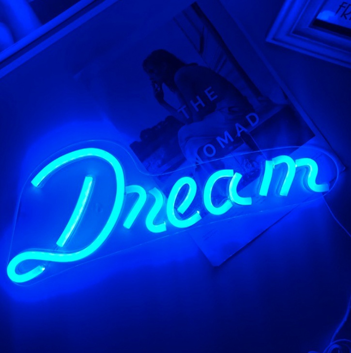Led Creative Lighting Pendant Uppercase And Lowercase Dream Acrylic Backboard Neon Light - Image 5