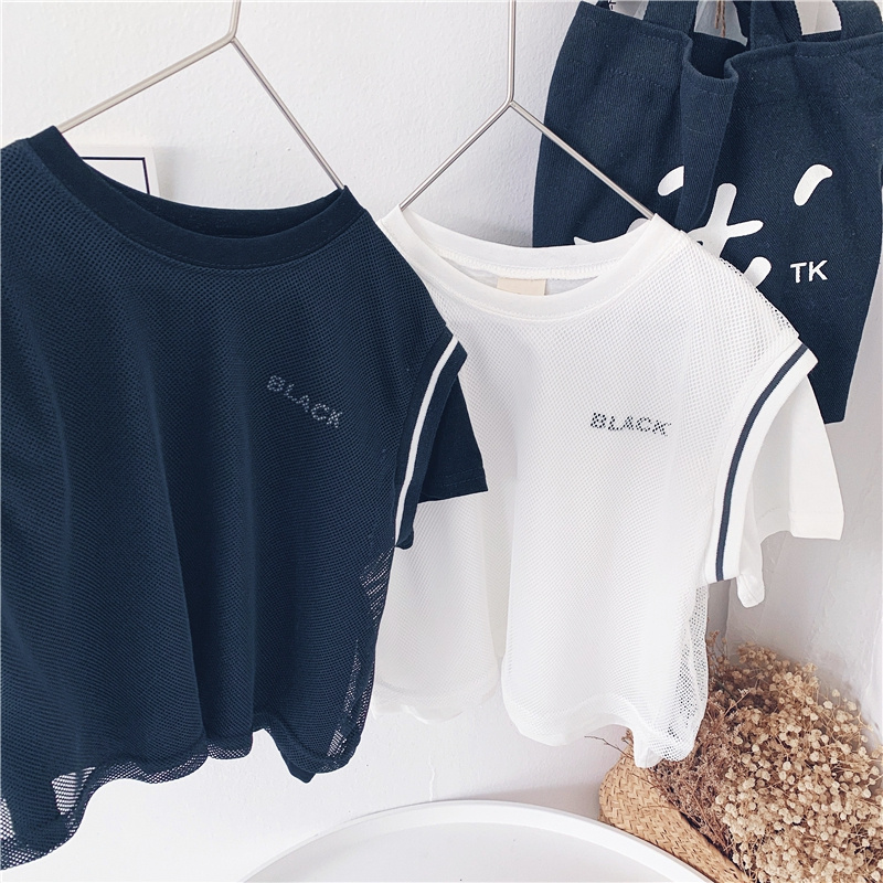 Boys' Short-Sleeved T-Shirts Loose Tops, Children'S Baby Letters, Hit The Color, Short-Sleeved Tide - Image 2