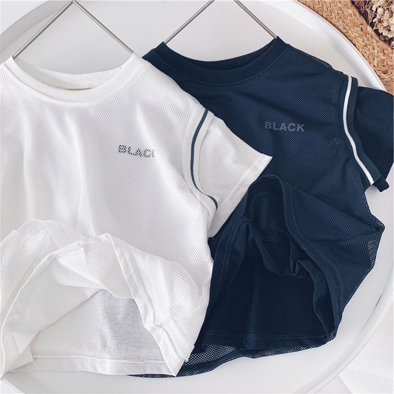 Boys' Short-Sleeved T-Shirts Loose Tops, Children'S Baby Letters, Hit The Color, Short-Sleeved Tide - Image 3