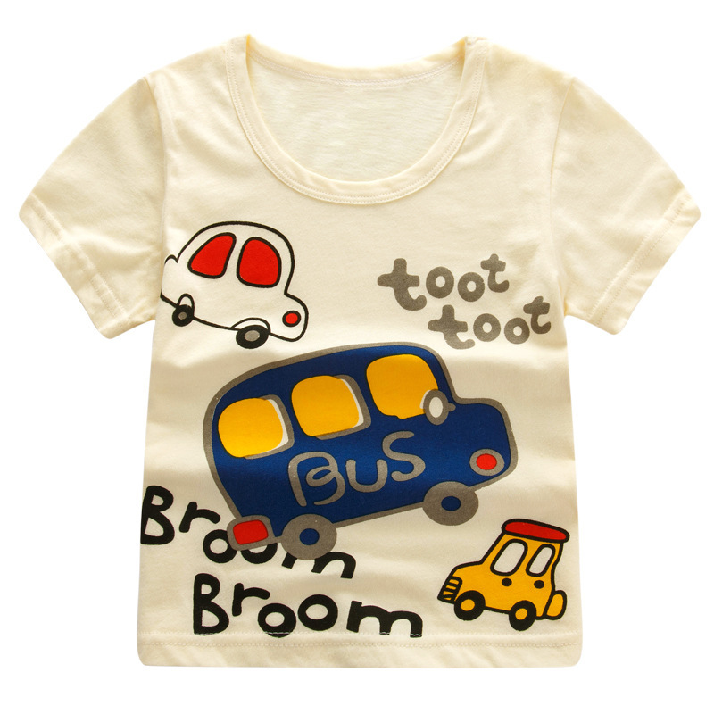 Cool School Bus Cartoon Cotton T Shirt Kids Unisex - Image 2