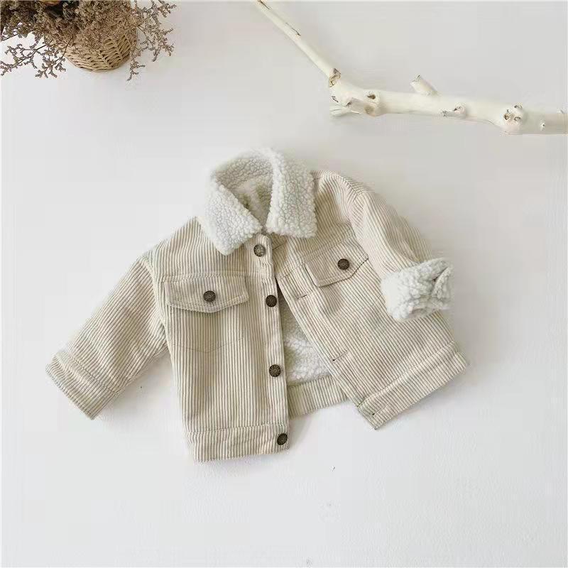 Kids' Overcoat Winter New Korean Style Fleece-lined Thickened Lamb Wool Corduroy Clothes - Image 4
