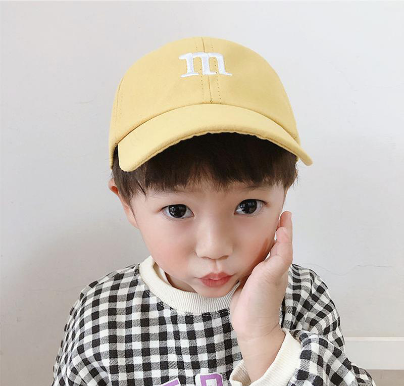 Baseball Cap Boy Letter M Embroidered Children's Cotton Spring and Autumn Hat Cap - Image 3