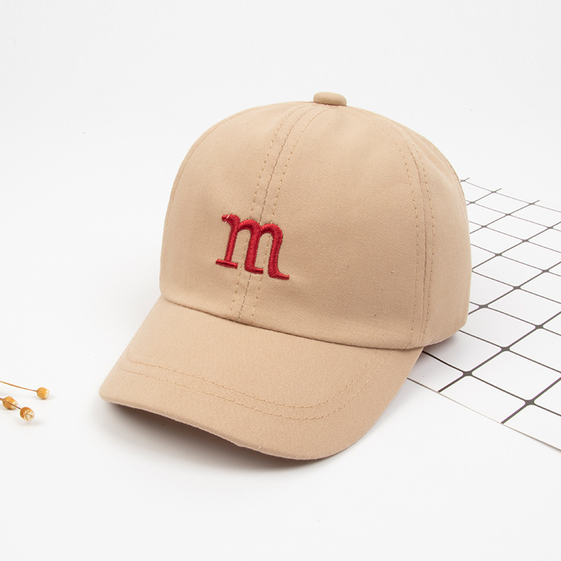 Baseball Cap Boy Letter M Embroidered Children's Cotton Spring and Autumn Hat Cap - Image 9