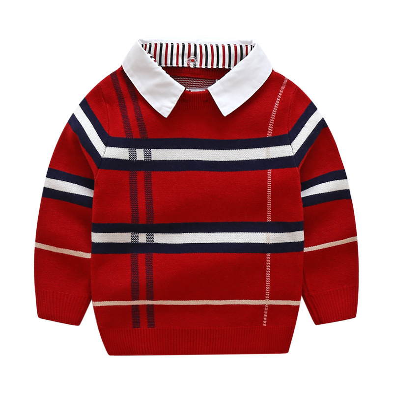 Boys plaid jacquard sweater - Image 3