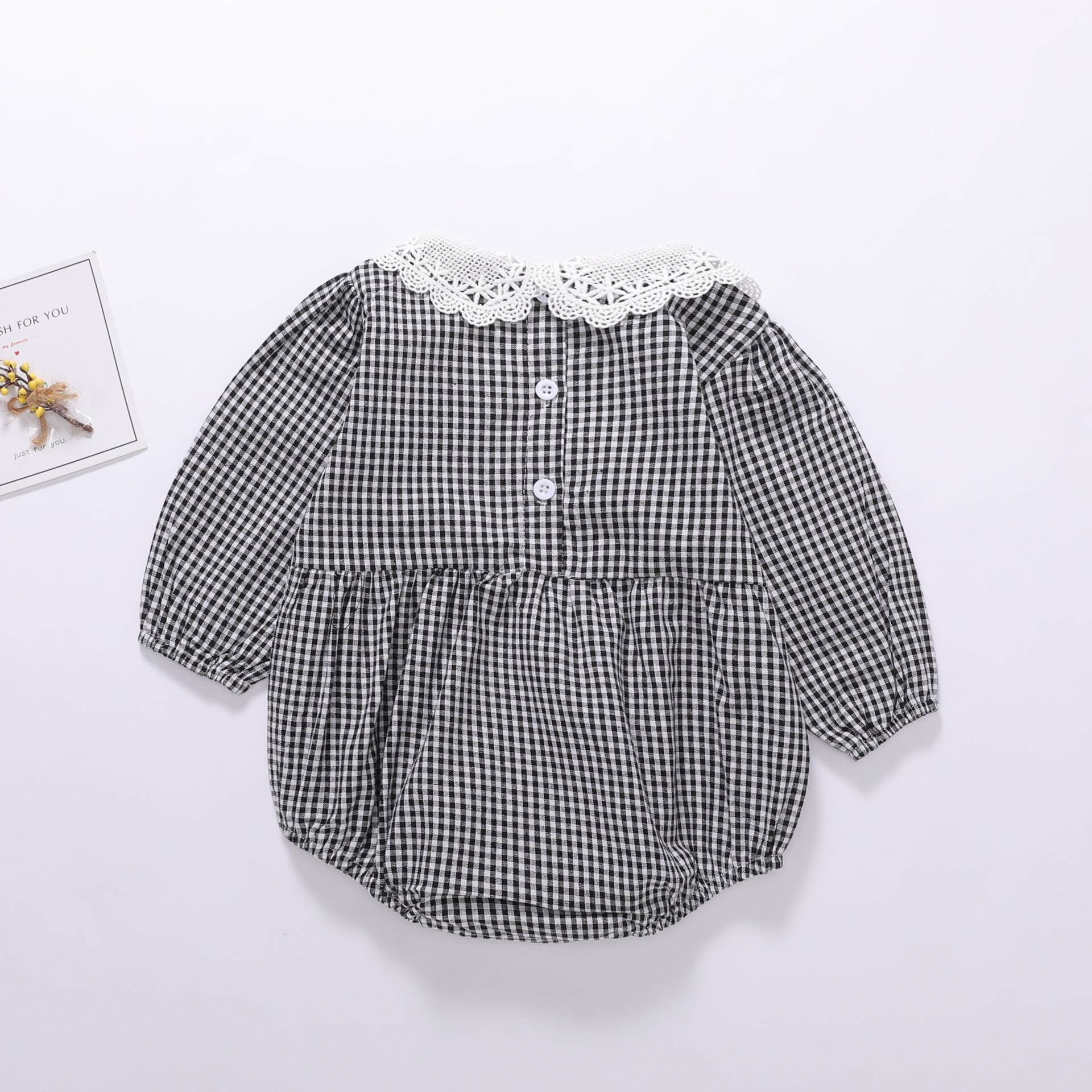 Plaid baby long sleeve Romper - Image 2