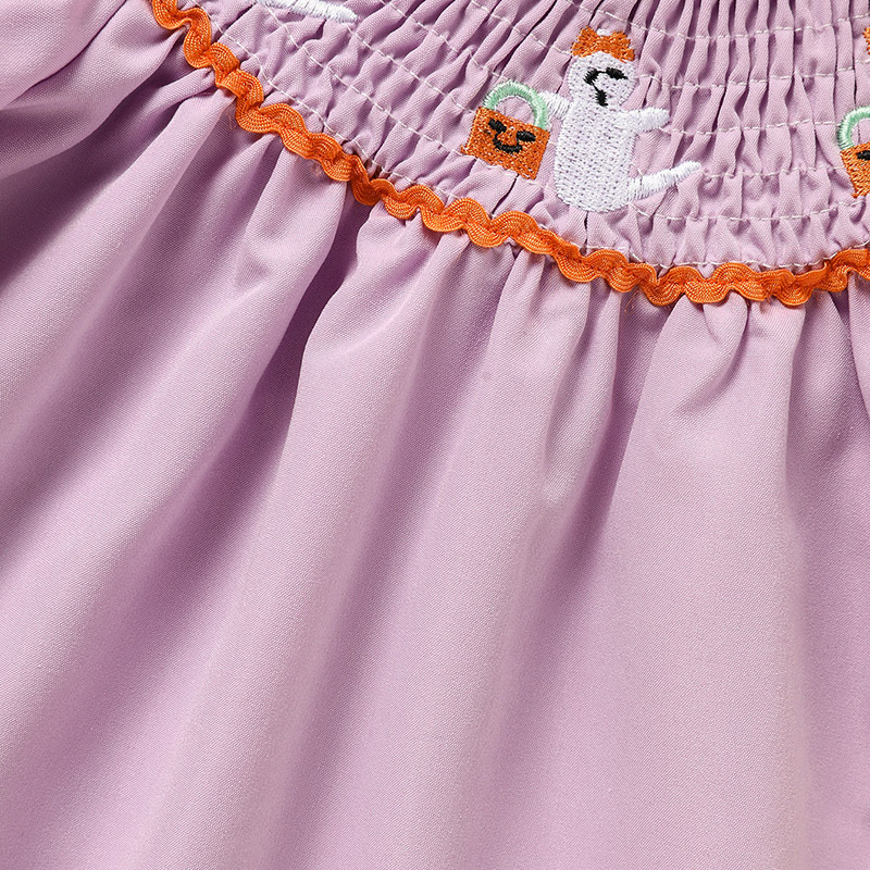 Infant Baby Girls Halloween Dress Ghost Embroidery Dress With Headband Party Costume Dresses - Image 5