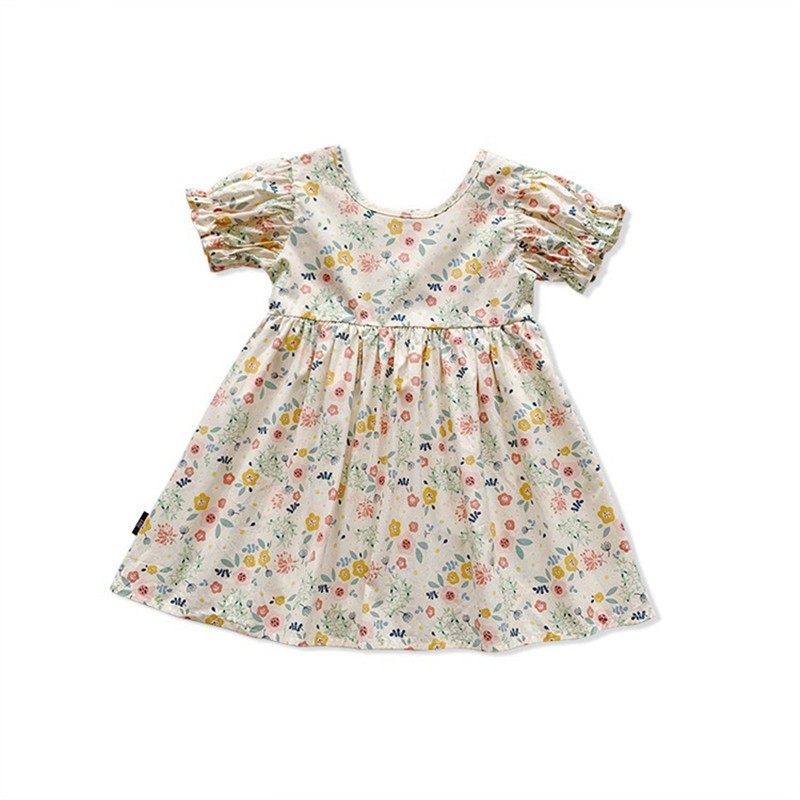 Children's Clothing Girls Floral Dress Pastoral Style Princess Dress - Image 2
