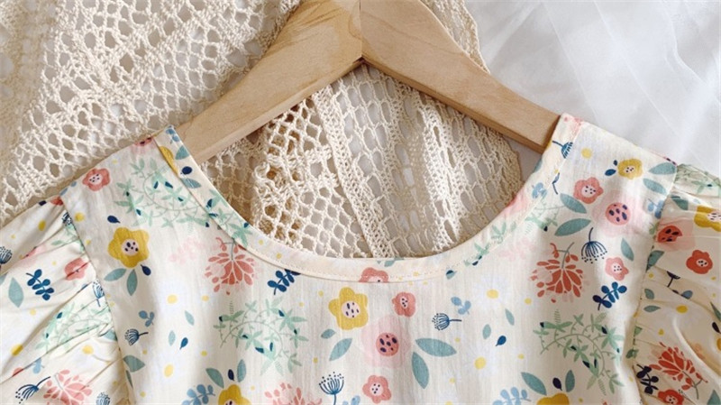 Children's Clothing Girls Floral Dress Pastoral Style Princess Dress - Image 5