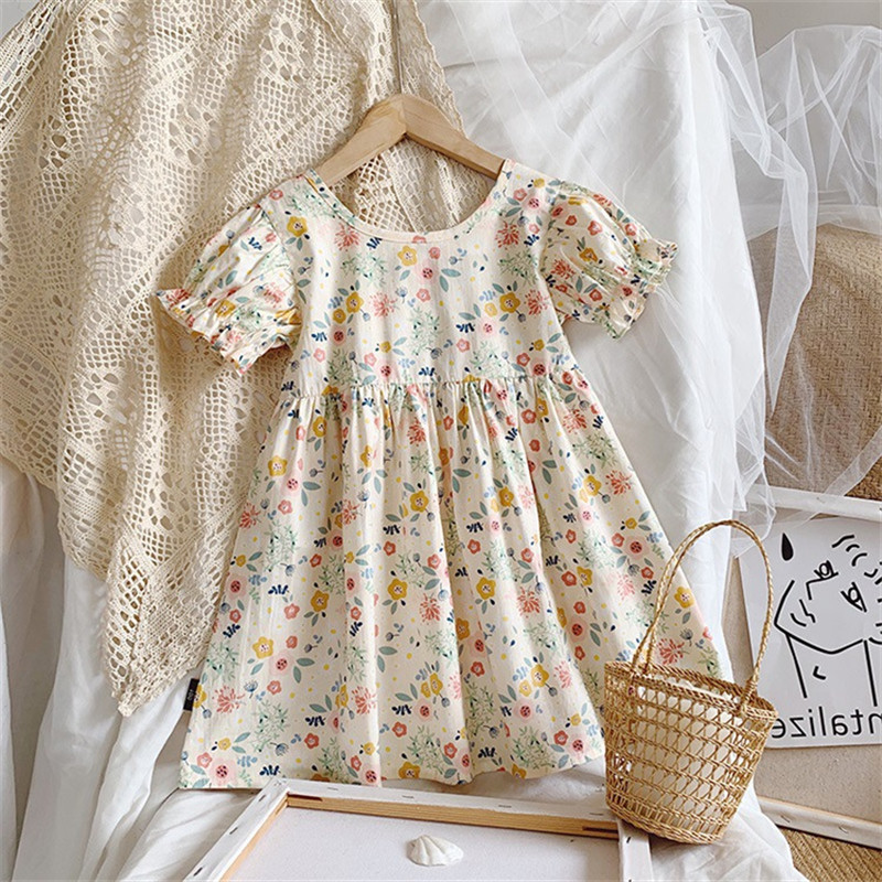 Children's Clothing Girls Floral Dress Pastoral Style Princess Dress - Image 7
