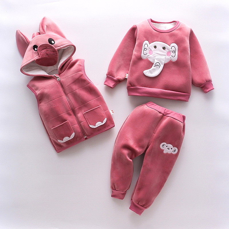 New Children's Clothing Winter Clothes For Boys Baby Thickening Three-piece Set - Image 4
