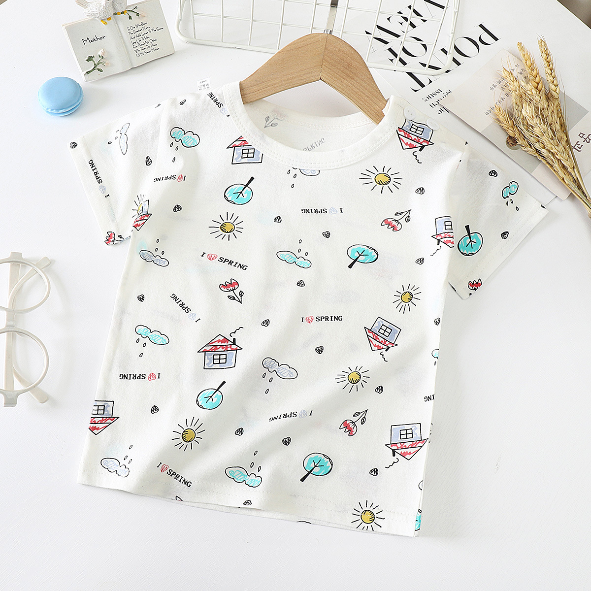 Children's Short-sleeved T-shirt cotton Baby Half-sleeved Bottoming Shirt - Image 9