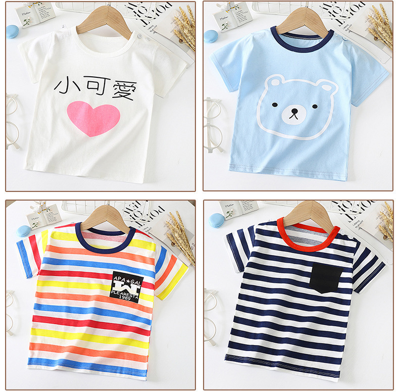 Children's Short-sleeved T-shirt cotton Baby Half-sleeved Bottoming Shirt - Image 10