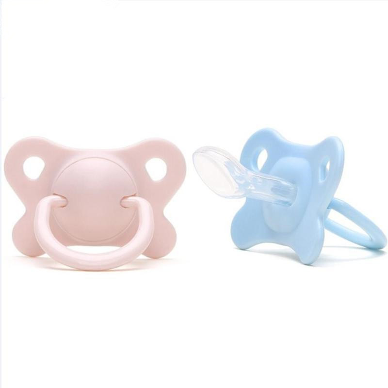 Pacifier Sleeping Baby Pacifier Newborn Silicone Pacifier Super Soft Flat Head - Image 3