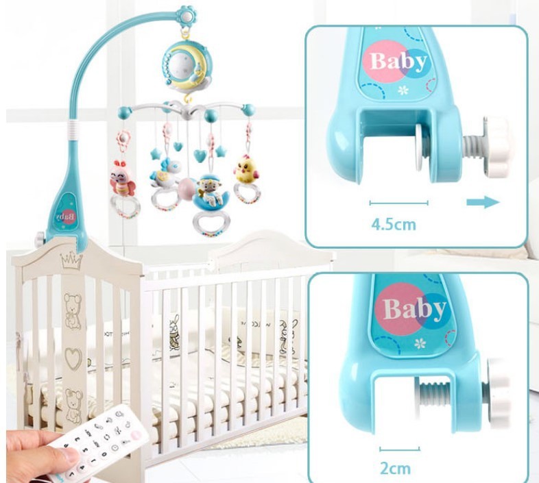 Baby Rattles Crib Mobiles Toy Holder Rotating Mobile Bed Bell Musical Box Projection Newborn Infant Baby Boy Toys - Image 3