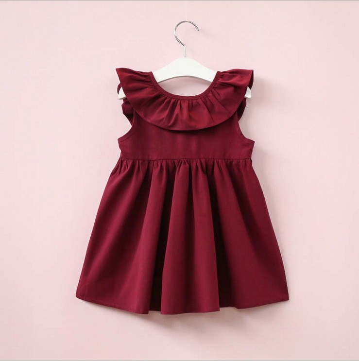 New Children's Clothing Baby Children Girls Bow Pleated Halter Skirt Princess Dress - Image 3