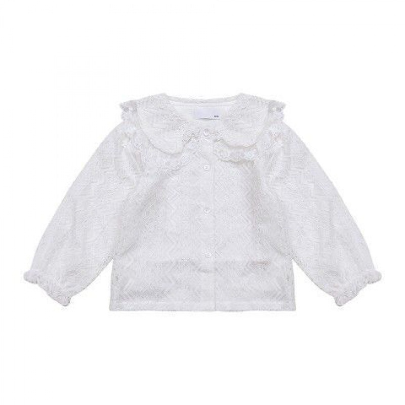 Girls Denim Overalls And Lace Shirt Two-piece Suit - Image 6