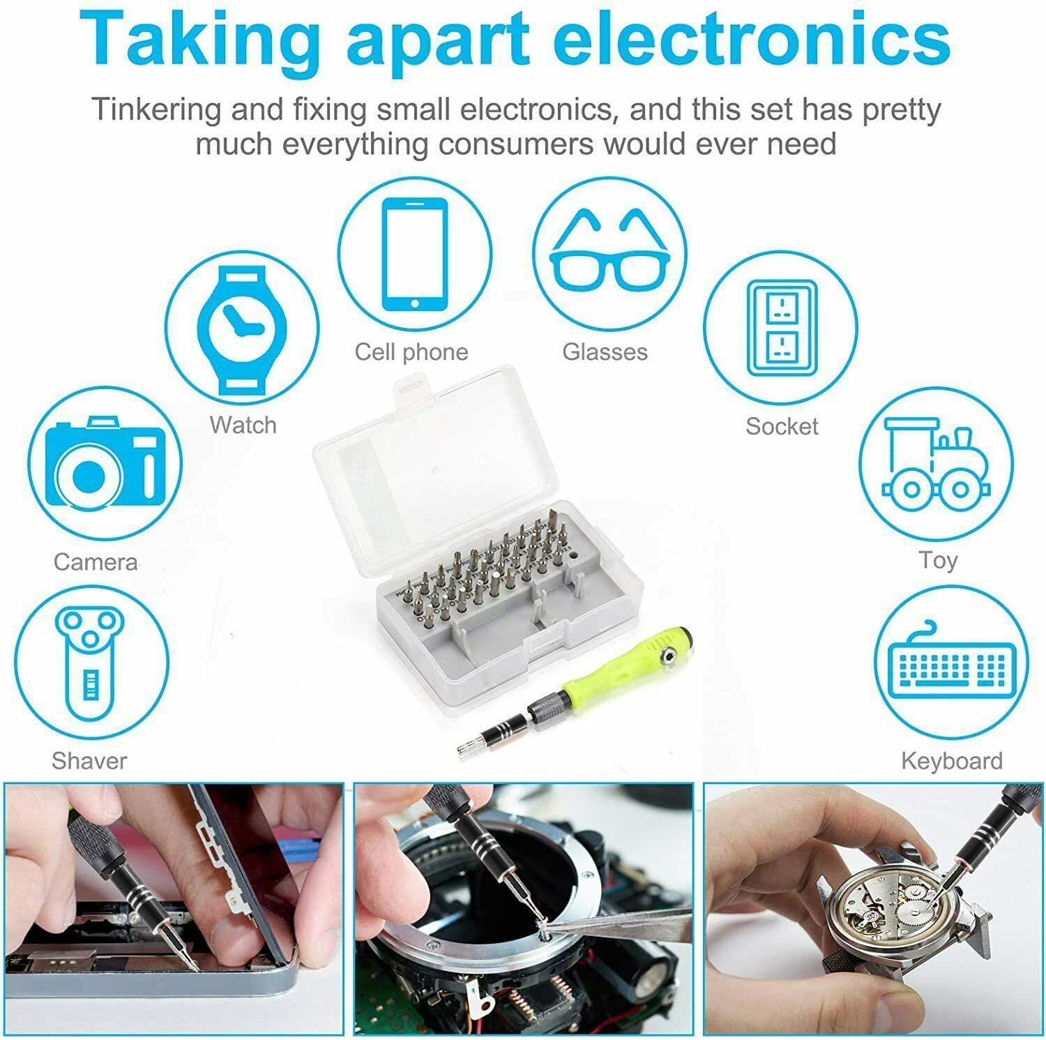 32 IN 1 Small Magnetic Screwdriver Set Torx Driver Professional Repair Tool Kit - Image 5
