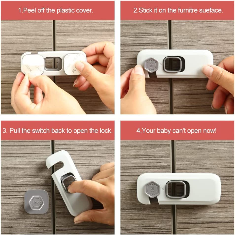 Home Refrigerator Lock Fridge Freezer Door Catch Lock Toddler Kids Child Cabinet Safety Lock For Baby Safety Child Lock - Image 4