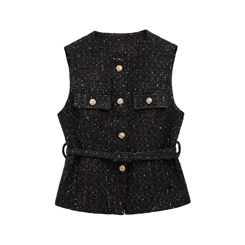Women's Knit V-neck Vest - Image 4