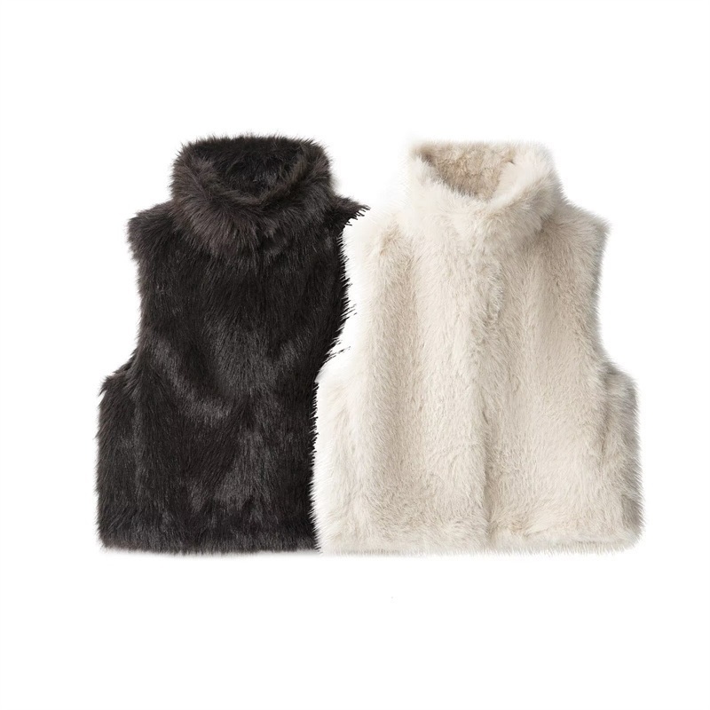 Women's Fashionable Loose Casual Faux Fur Vest - Image 3