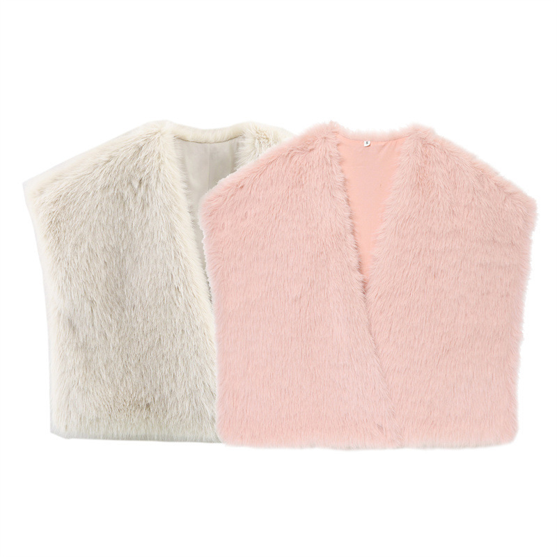 Autumn Fashion Faux Fur Effect Short Vest - Image 4