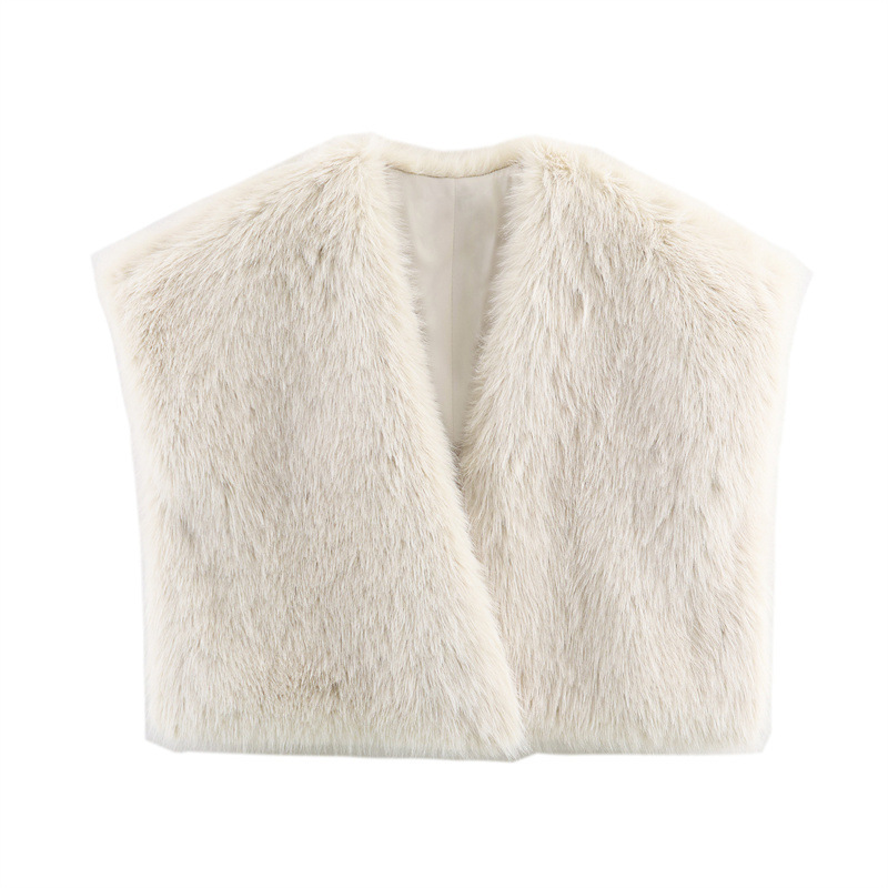 Autumn Fashion Faux Fur Effect Short Vest - Image 6