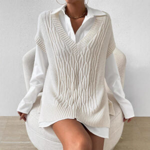 Loose Sleeveless Knit Vest Ladies