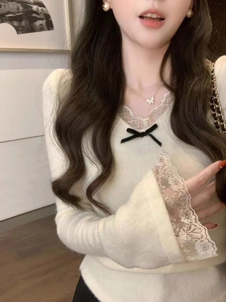 Women's Fashion Slim Fit Lace Long Sleeve - Image 2