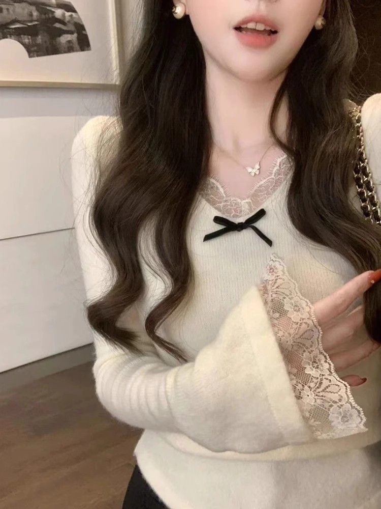 Women's Fashion Slim Fit Lace Long Sleeve - Image 4