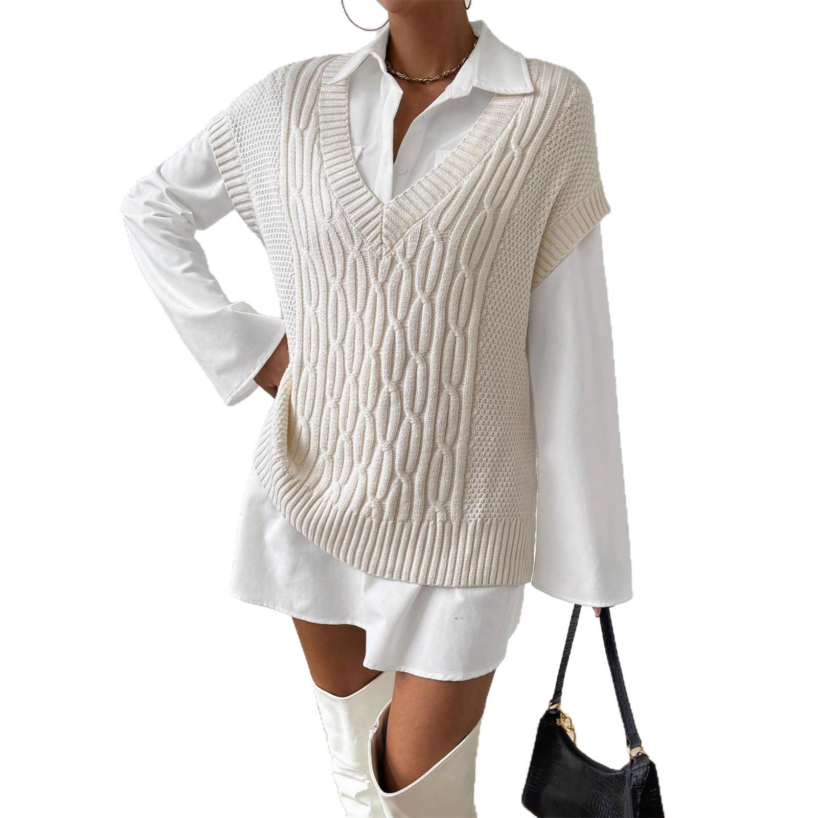 Loose Sleeveless Knit Vest Ladies - Image 5